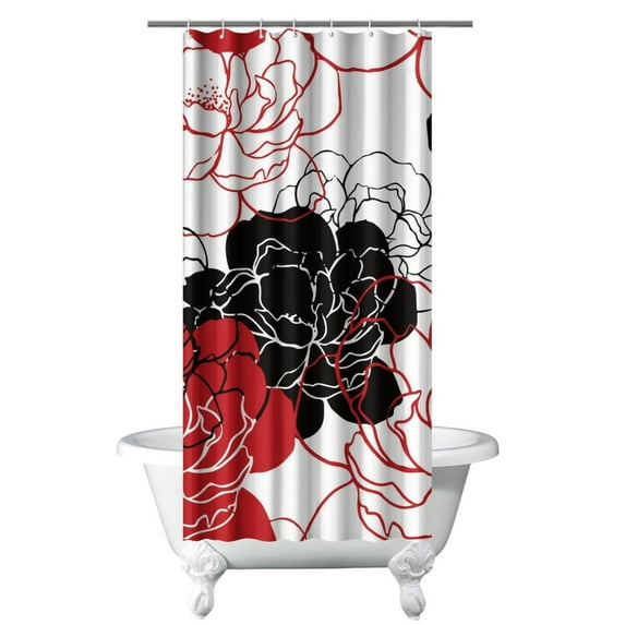 Butterfly Garden Shower Curtain - Delicate Wings and Blooming Flowers, 36x72 Inches
