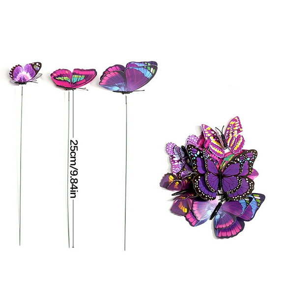 Butterfly Garden Stakes Decor Metal Yard Art Butterfly for Women Mom Ornaments Butterflies Outdoor Decorative Patio Lawn Decor 10 Pack