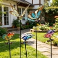 thumbnail image 1 of Butterfly Garden Stakes Luminous Glass Metal Art Decorative Garden Stakes For Garden Flower Pot & Arrangement Decor, 1 of 9