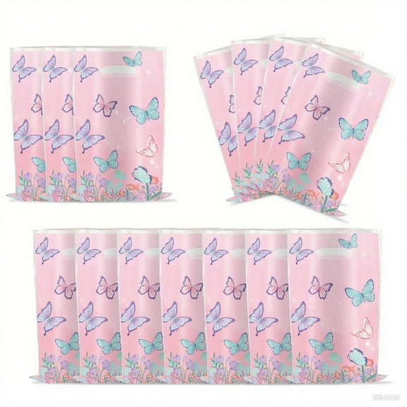 Butterfly Gift Bags 50pcs Party Favors Bags with Handles for Candy/Snack/Small Items 9.84 X 6.5in