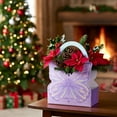 thumbnail image 1 of Butterfly Gift Box with Handle Purple Paper Bouquet Box for Fresh Flowers Jewelry Small Cake Valentine’s Day Birthday Present, Ready to Carry Decorative Packaging, 1 of 6
