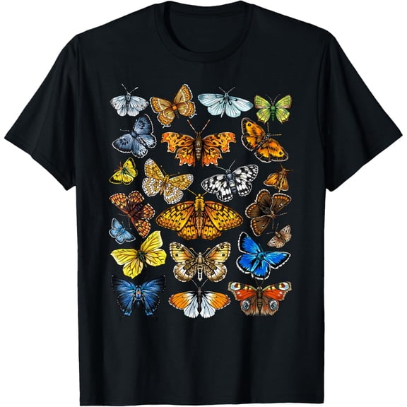 Butterfly Gift For Men Women Kids Butterfly Lover Collection T-ShirtMen's and women's gift, black and white T-shirt, size: Extra large S-4XL