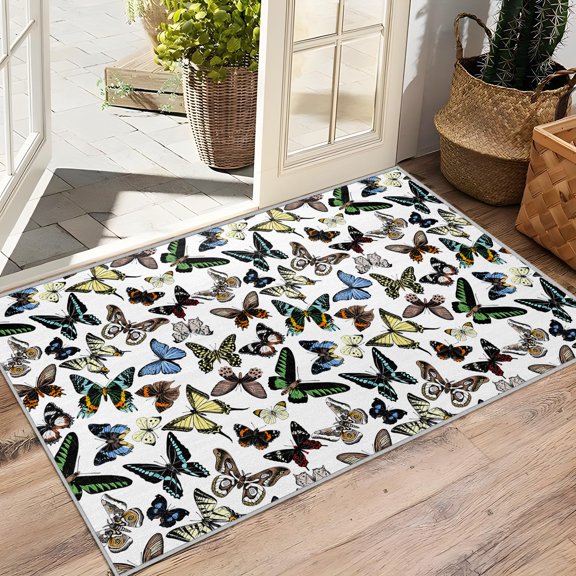 Butterfly Gifts - Butterfly Lover Rug, Multi Colored Butterfly Rugs For Living Room Bedroom, Washable Non Slip Soft Small Carpet, Patterned Area Rugs & Home Decor