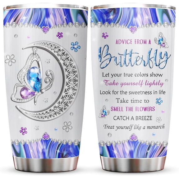 Butterfly Gifts for Women Tumblers 20oz, Butterfly Gifts Coffee Mug, Butterfly Gifts for Women Adults/Mom/Daughter/Wife/Teen Girls Cup, Christmas/Birthday Gift Ideas for Butterfly Lovers