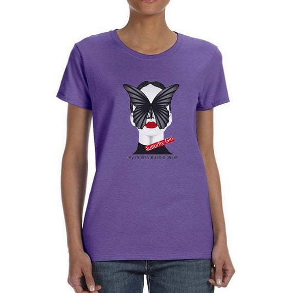 Butterfly Girl Art Shaped T-Shirt Women -Image by Shutterstock, Female Large