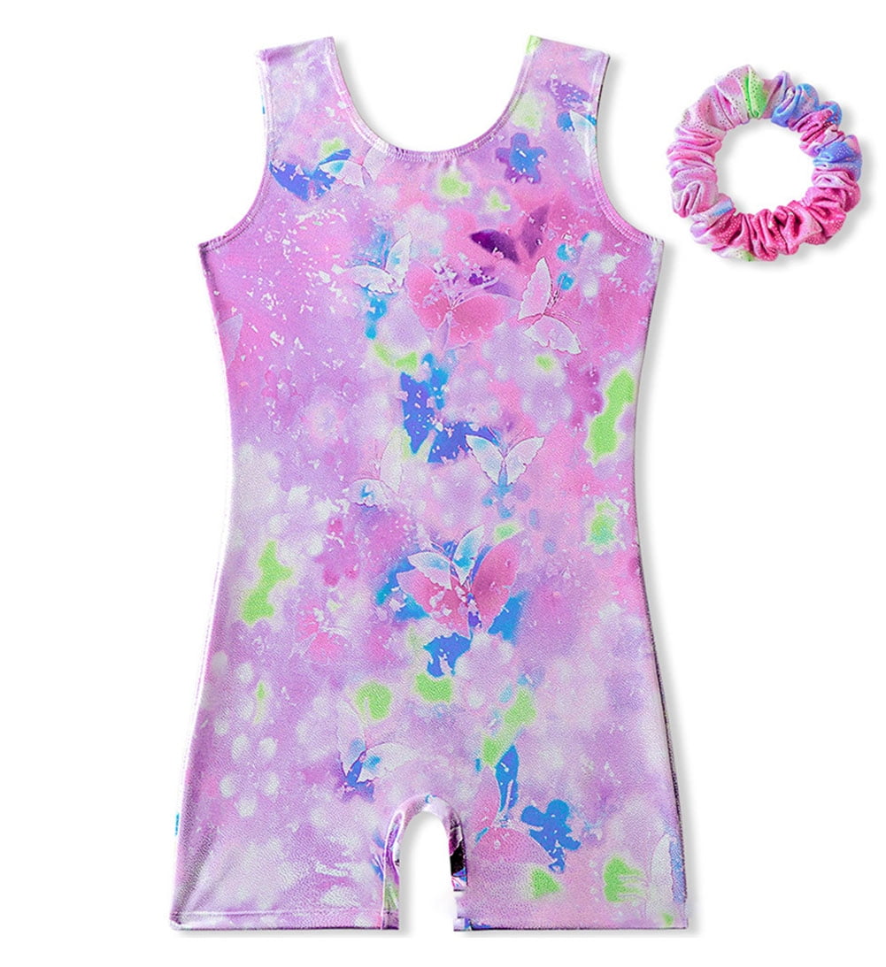 Butterfly Girls Floral Leotards Gymnastics Dance Biketards Matching ...