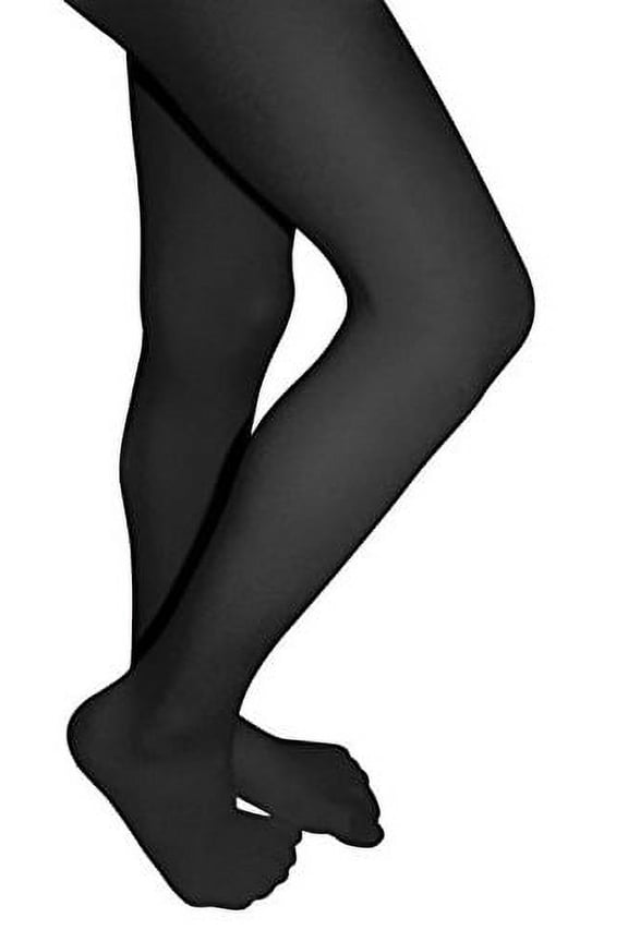 Butterfly Girls Lycra Opaque School Tights Uniform Hosiery Footed Stockings (A, Black)