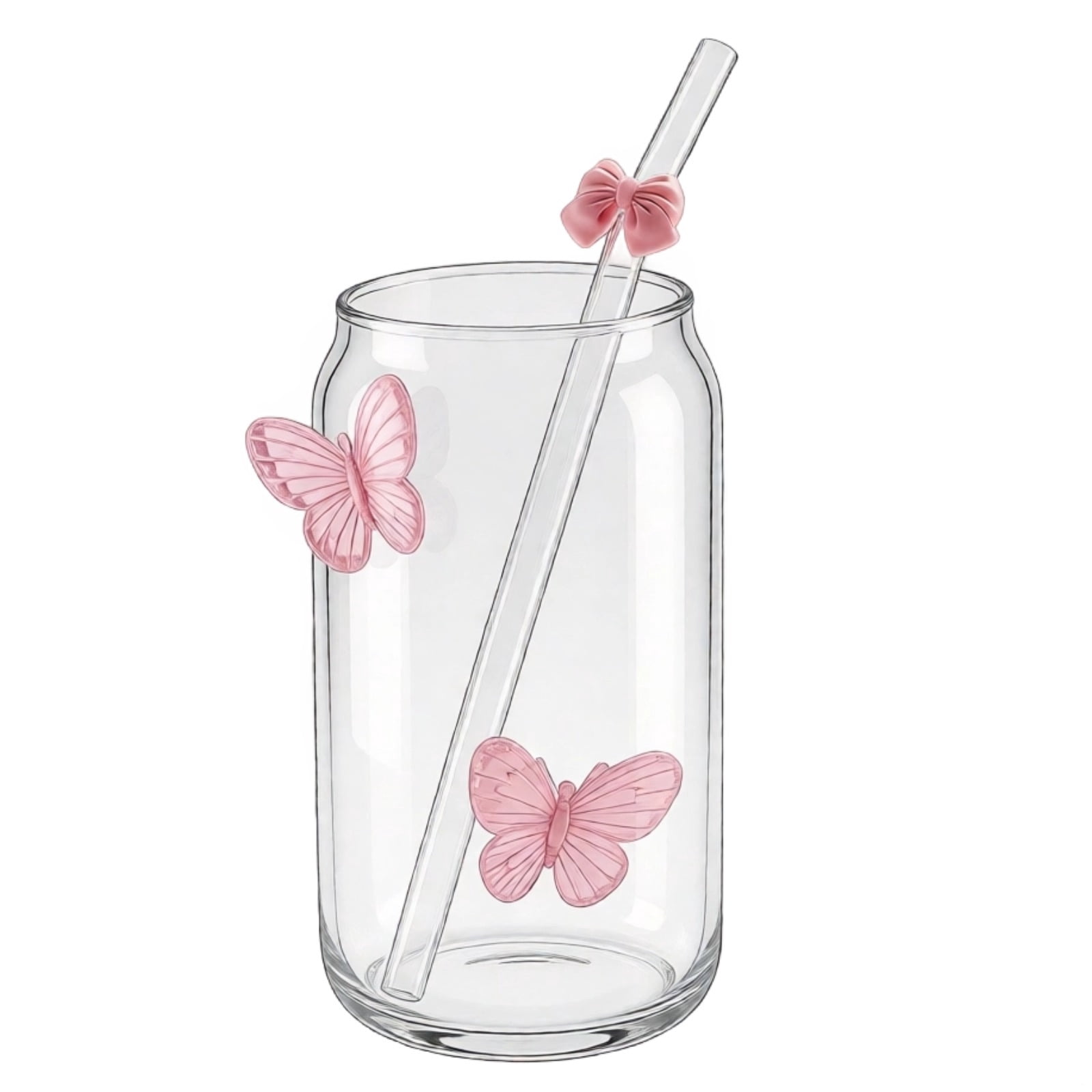 Butterfly Glass Can, 19.6 oz /