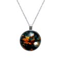 thumbnail image 1 of Butterfly Glass Circular Pendant Necklace - Beautiful Handcrafted Jewelry Piece for Women, 1 of 5