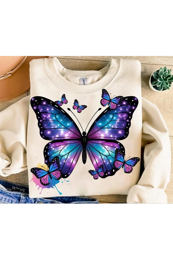 Butterfly , Glitter Wings Sublimation Design TSHIRT All Size S-5XL