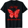 thumbnail image 1 of Butterfly Go Red Heart Disease Awareness T-Shirt, 1 of 4