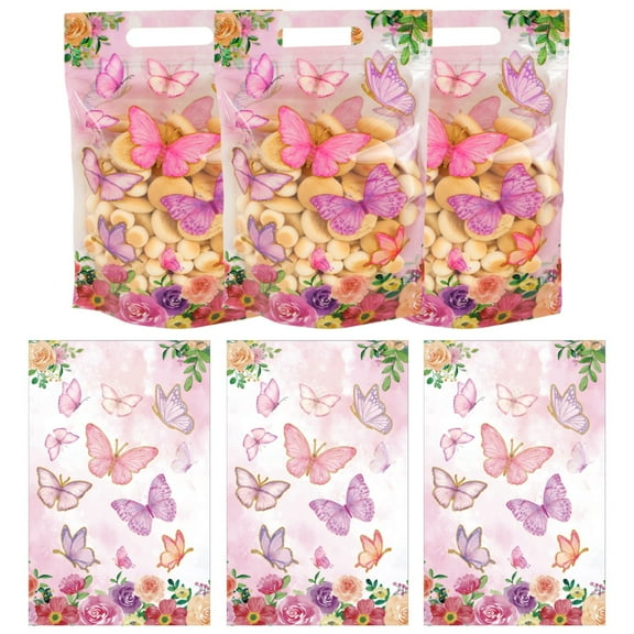 Butterfly Goodie Bag with Handles 30pcs Candy Bags  Butterfly Theme Sealed Pouches for Wedding Birthday Party Candy Wrapping(8.665.51in