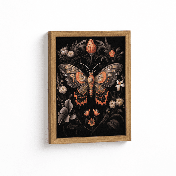 Butterfly Gothic Botanical Sandstone Textured Wall Art, 36