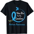 thumbnail image 1 of Butterfly Grandma Grandpa Blue Grandson Autism Awareness T-Shirt, 1 of 4