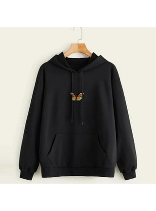 Black hoodie butterfly deals