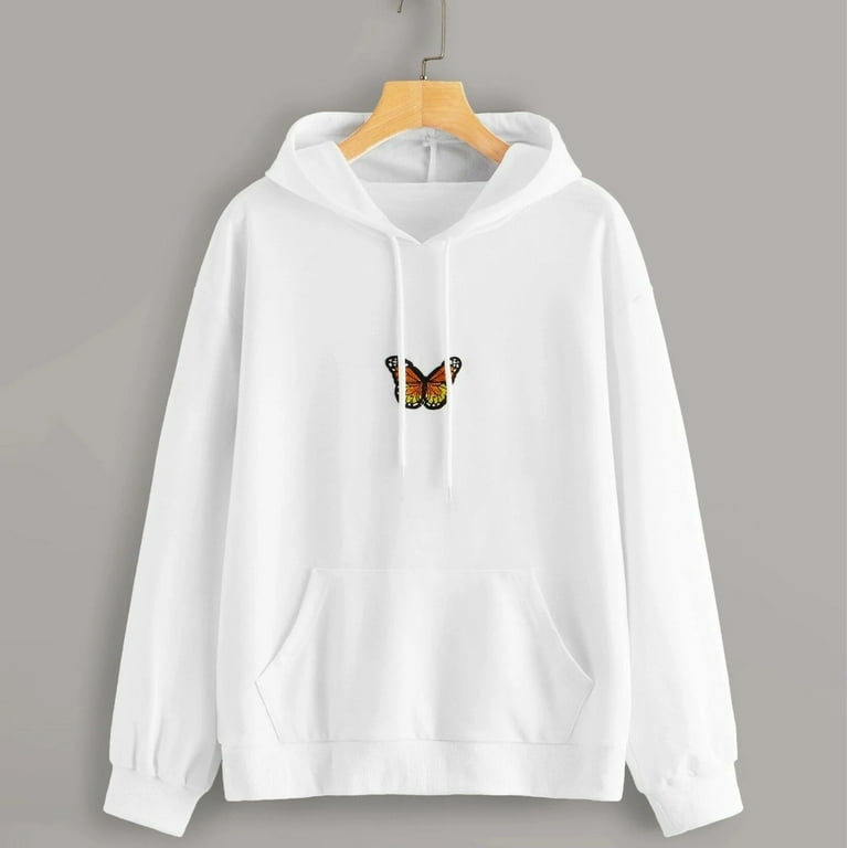 Butterfly white hoodie shop