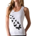 thumbnail image 1 of Butterfly Graphic Racerback Tank Top: Women's & Girls' Perfect Summer Sleeveless Top - Casual & Stylish Butterfly Print - Medium White, 1 of 5