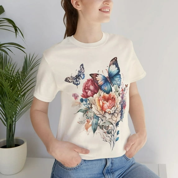 Butterfly Graphic T Shirt Unisex Art Design Tee Soft Comfort