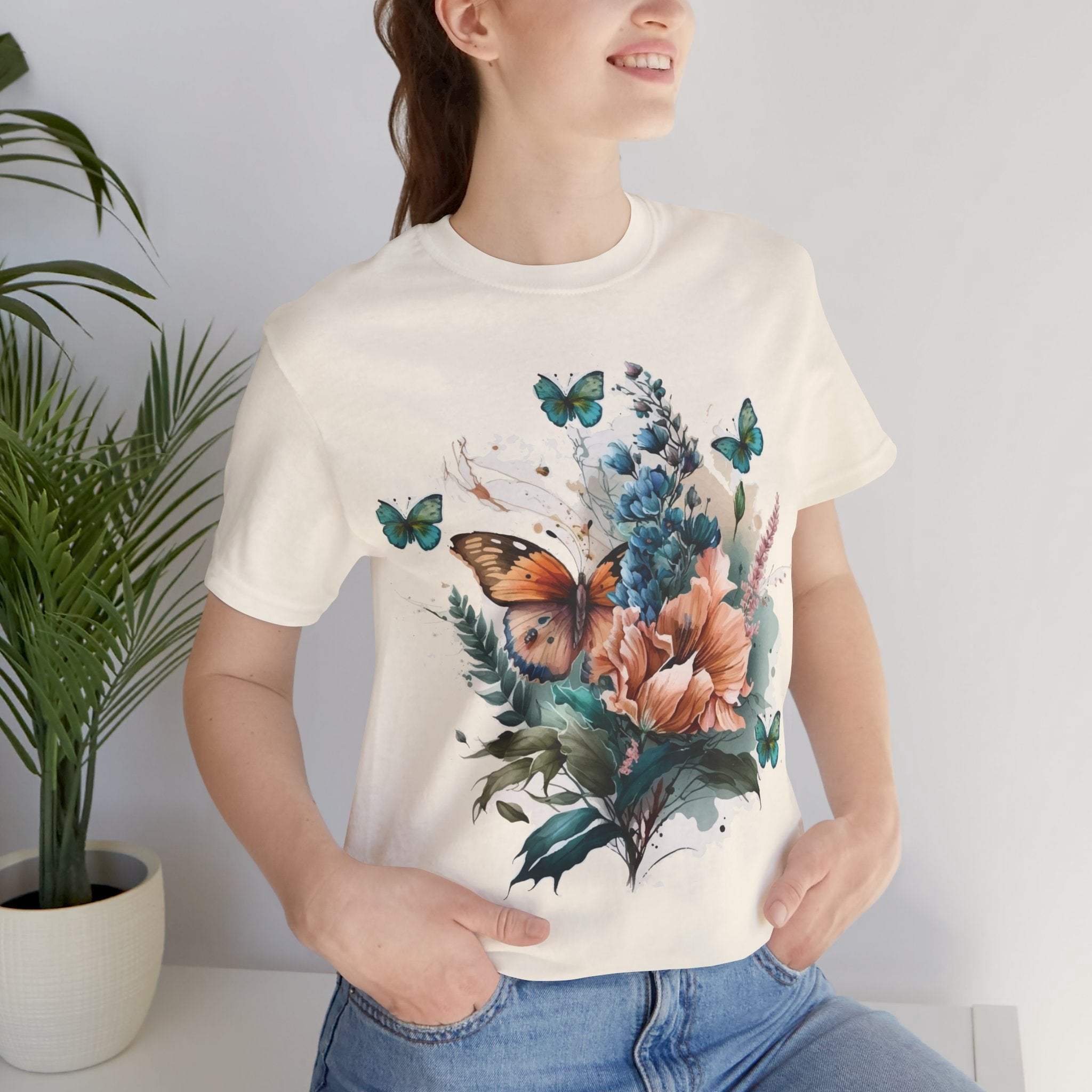Butterfly Graphic T Shirt Unisex Art Design Tee Vintage Inspired ...