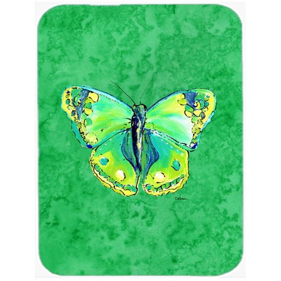 Butterfly Green On Green Glass Cutting Board - Large