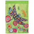 thumbnail image 1 of Butterfly Green Pink Orange 19 x 13 Burlap Small House Flag, 1 of 1