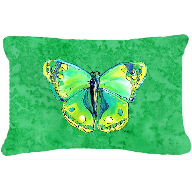 Butterfly Green on Green Indoor & Outdoor Fabric Decorative Pillow