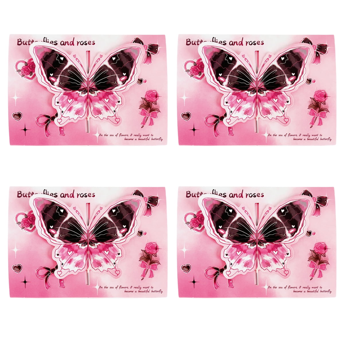 Butterfly Greeting Cards With Envelopes Blank Note Cards All Occasion Cards Birthdays Congratulations Weddings Pink - View #5