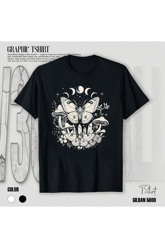 Butterfly Grunge Fairycore Therian Moth Aesthetic Graphic Unisex T-Shirt V13968, up to Size 5XL