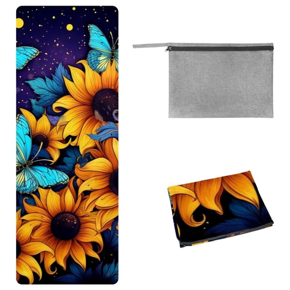 Butterfly Gym Towel with Storage Bag, 72.8"x26.8" Suitable for Yoga, Pilates, Fitness, etc. - Yoga Blanket, Gym Towels, Yoga Towel