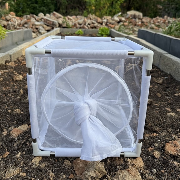 Butterfly Habitat, Butterfly Cage, Praying Mantis Enclosure, Stainless Steel Fine Mesh Strainers, Small Frame, Insect Breeding, Garden Hatching, Off-White, 1 Set