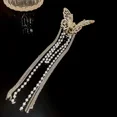 thumbnail image 1 of Butterfly Hair Clip With Long Tassel Hair Accessories For Women Elegant lmitationPearl Rhinestone Shark Hairpins Jewelry, 1 of 6