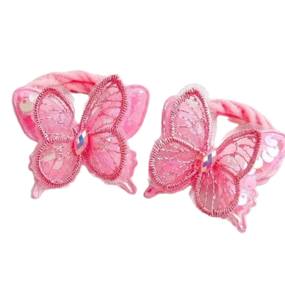 2000s Hair Scrunchies Sequined Butterfly Hair Tie Scrunchy Elastic Hairpieces Hair Rope Lady Hair Decoration