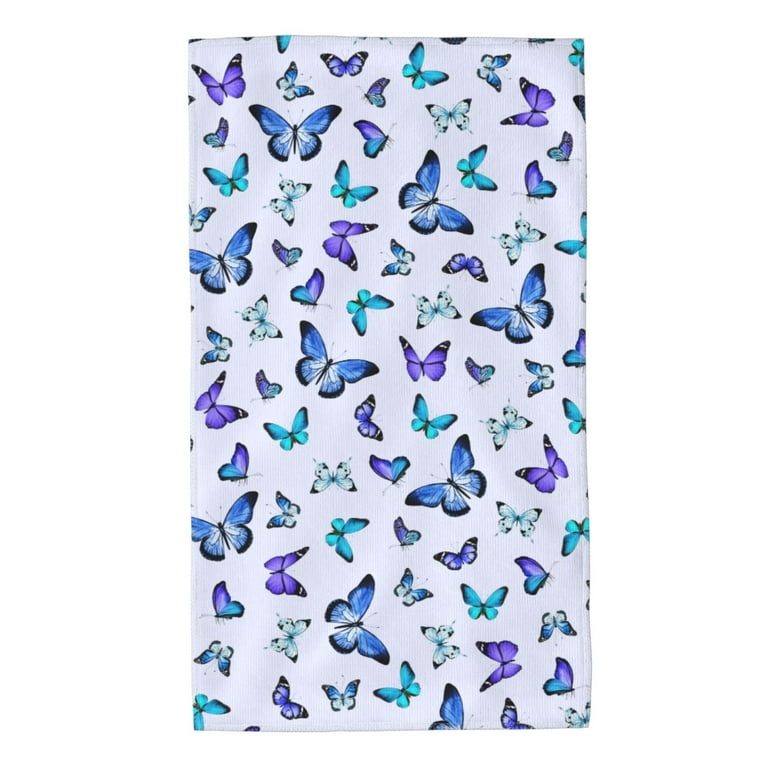 Butterfly Hand Towels for Bathroom Set of 2, Ultra Soft Absorbent