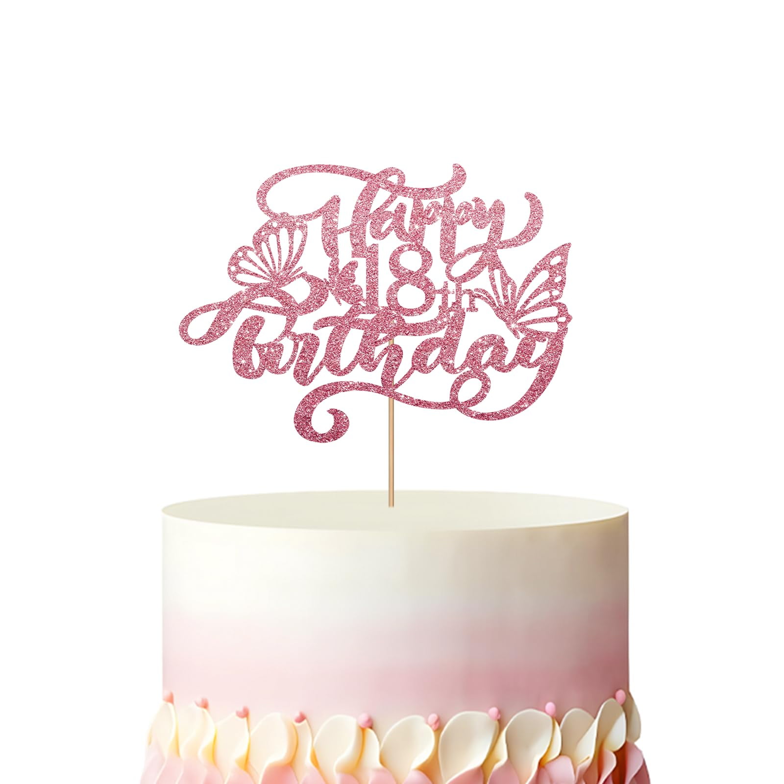 Butterfly Happy 18th Birthday Cake Topper, AFN1Butterfly 18 Cake Topper ...