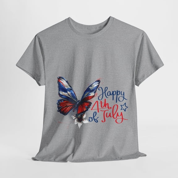 Butterfly Happy 4th Of July Shirt for Women Patriotic T-shirt ID-0524-HFC5