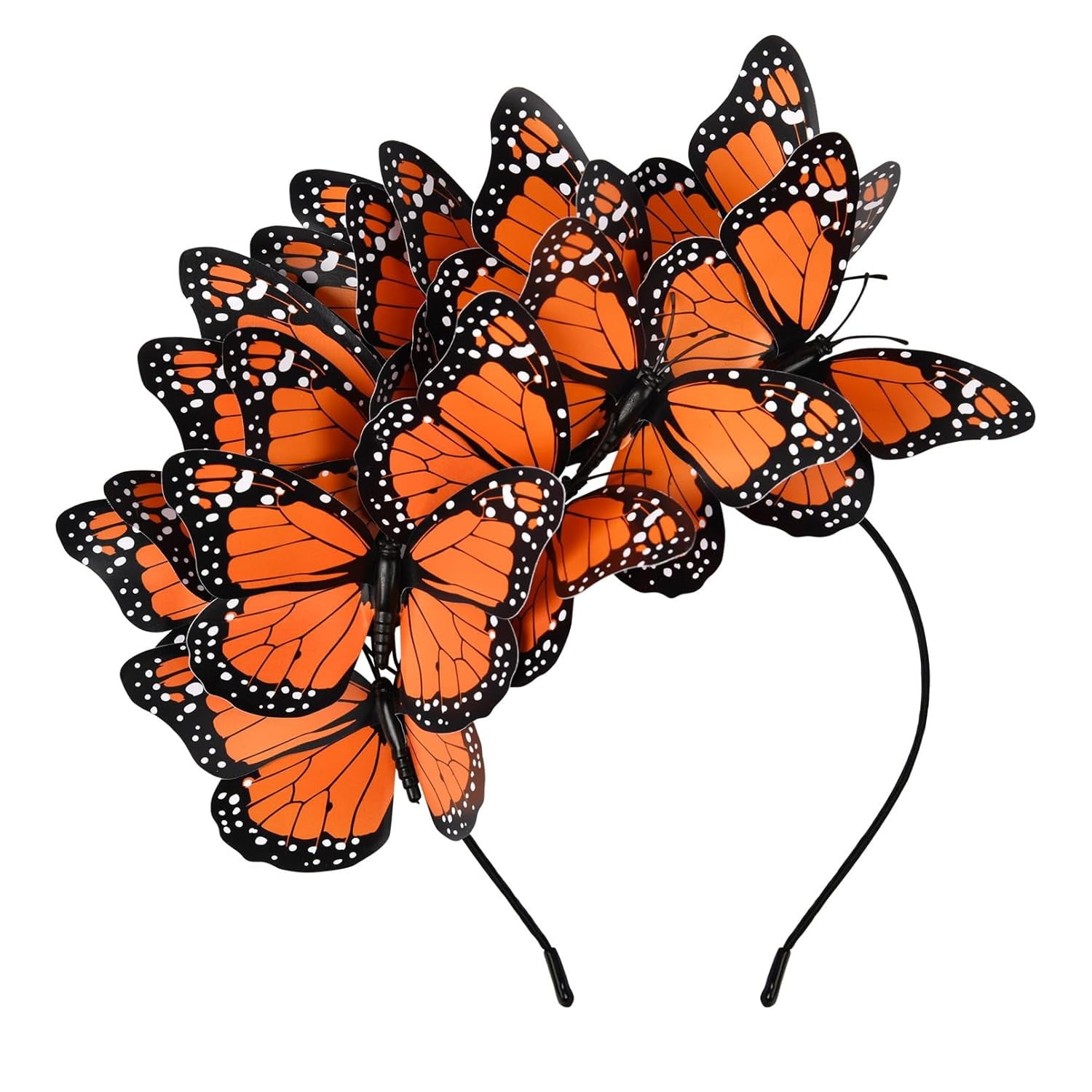 Butterfly Headband Monarch Butterfly Headpiece for Women/Girls  Fascinator orange(6.3-7.48in)