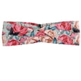 thumbnail image 1 of Butterfly Headband, Peony Roses Butterflies Romantic Graphic Print Retro Style Floral Design Print, Elastic and Soft Women's Bandana for Sports and Everyday Use, Grey Red Coconut, by Ambesonne, 1 of 3