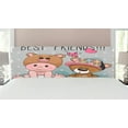 thumbnail image 1 of Butterfly Headboard, Cartoon in Bear Hat and Teddy Bear with Butterflies Best Friends Print, Upholstered Decorative Metal Bed Headboard with Memory Foam, King Size, Multicolor, by Ambesonne, 1 of 4