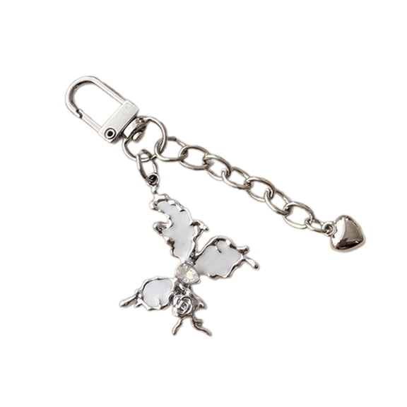 Butterfly Heart Chain Keychain Decorations Keyring Ornament Backpack Handbag Charm Pendant for Women