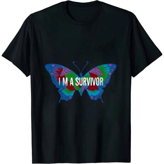 Butterfly Heart I'm A Survivor Domestic Violence Awareness T-Shirt