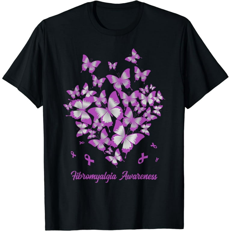 Fibromyalgia Awareness Shirt - Butterfly T-Shirt Fibromyalgia Awareness Shirt - Butterfly T-Shirt