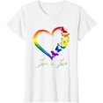 thumbnail image 1 of Butterfly Heart Rainbow Love Is Love LGBT Lesbian Pride T-Shirt, 1 of 3