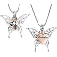 thumbnail image 1 of Butterfly & Heart Stainless Steel Cremation Urn Necklace for Ashes Hollow Butterfly Urn Necklace for Women Men Memorial Keepsake Gifts, 1 of 7