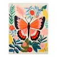 thumbnail image 1 of Butterfly Henri Matisse Style Bright Painting Leaves Fronds and Floral Blooms Spring Large Wall Art Poster Print Thick Paper 18X24 Inch, 1 of 5
