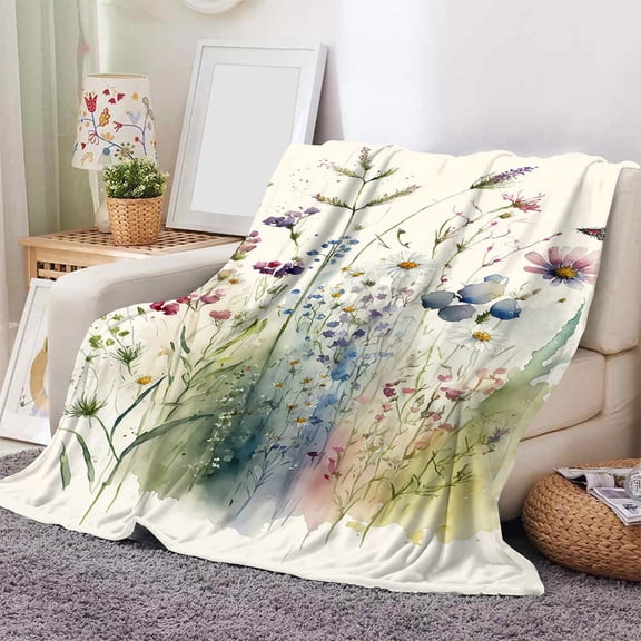 Butterfly Honey Blanket 1pc Butterfly Honey Flannel Blanket Spring Summer Digital Print Sofa Cover AC Blanket Nap Blanket Double Sided Plush Gift