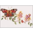 thumbnail image 1 of Butterfly Honeysuckle On Aida Counted Cross Stitch Kit, 11.5" x 7", 18 Count, 1 of 2