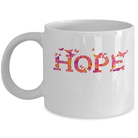 Butterfly Hope 11 oz Coffee Mug - Gift for Insect Lovers White Ceramic