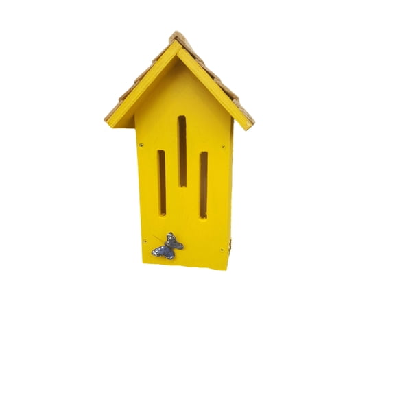 Butterfly House Small (Yellow), 12", Bird Houses by Mark, Made in USA