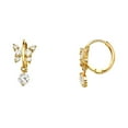 thumbnail image 1 of Butterfly Huggie Earrings Solid 14k Yellow Gold Huggies Hoop CZ Dangle Style Polished Fancy 6 mm, 1 of 1