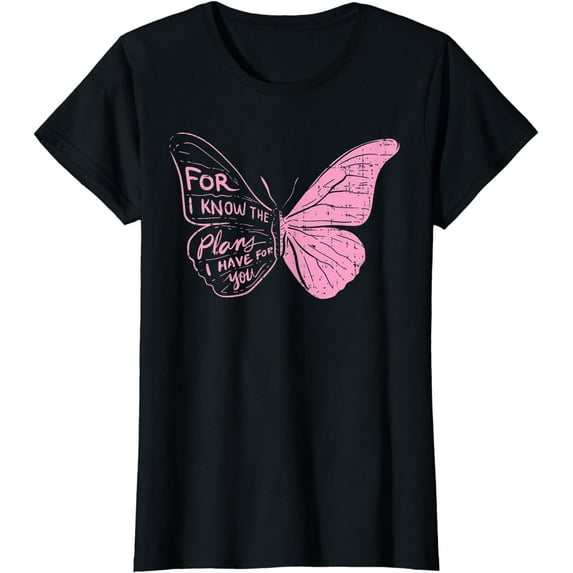 Butterfly I Know The Plans Verse Bible Jesus Christian Gift T-Shirt